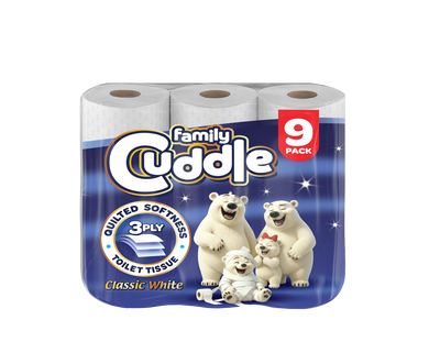FAMILY CUDDLE 3PLY 9 PACK CLASSIC TOILET TISSUE