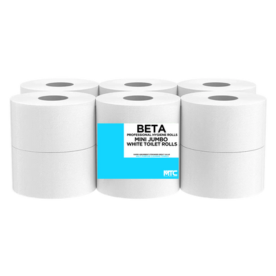 Mini Jumbo Pure White Toilet Rolls 150mt (76mm Core) 1 x 12 Pack
