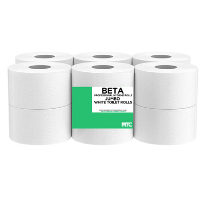 Jumbo Pure White Toilet Rolls 400mt (76mm Core) 1 x 12 Pack