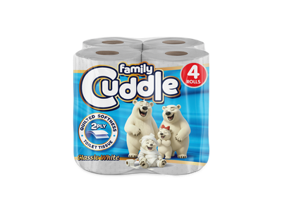 FAMILY CUDDLE 2PLY 4 PACK CLASSIC TOILET TISSUE