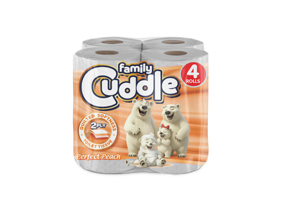 FAMILY CUDDLE 2PLY 4 PACK PEACH TOILET TISSUE