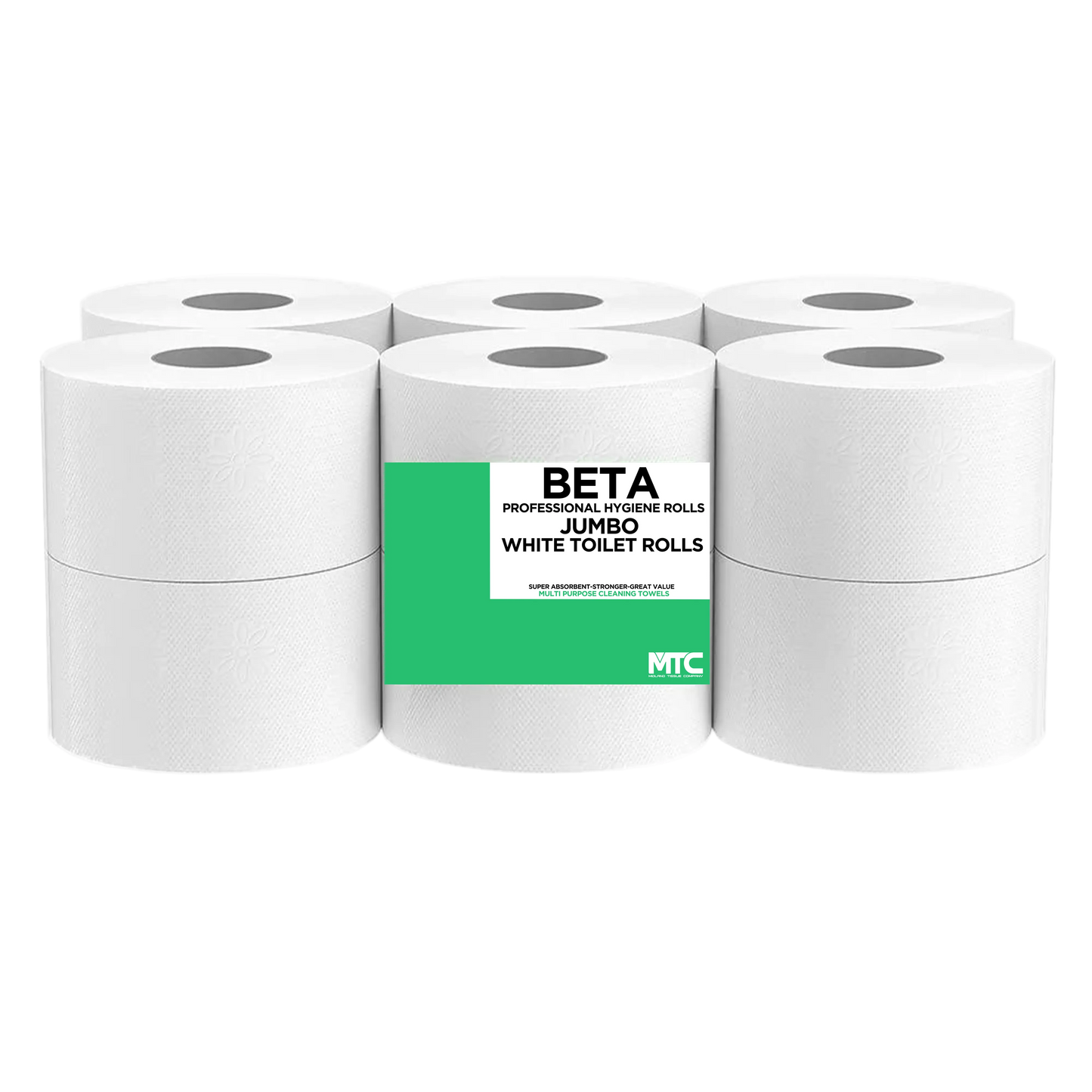 Jumbo Pure White toilet roll 300m 60mm core 1x12 pack — high-traffic washroom dispenser roll for hospitality and care homes, buy online UK