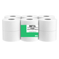 Jumbo Recycled White toilet roll 400m 90mm core 1x12 pack — large-format eco jumbo 90mm core for industrial dispensers, buy online UK