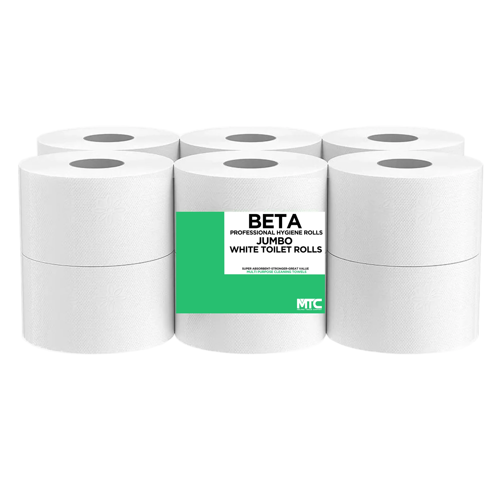 Jumbo Pure White toilet roll 400m 76mm core 1x12 pack — 400m extended-run washroom dispenser roll for hotels and NHS sites, buy online UK