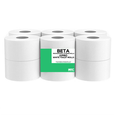 Jumbo Pure White Toilet Rolls 400mt (60mm Core) 1 x 12 Pack