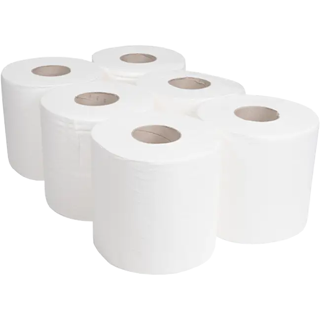 White Roll Eco 40m 1x6 pack — HACCP food contact kitchen and catering centrefeed paper roll, buy bulk online UK