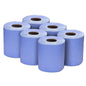 Blue Roll Premium 120m 1x6 pack — extended-use workshop and industrial blue centrefeed roll, buy bulk online UK